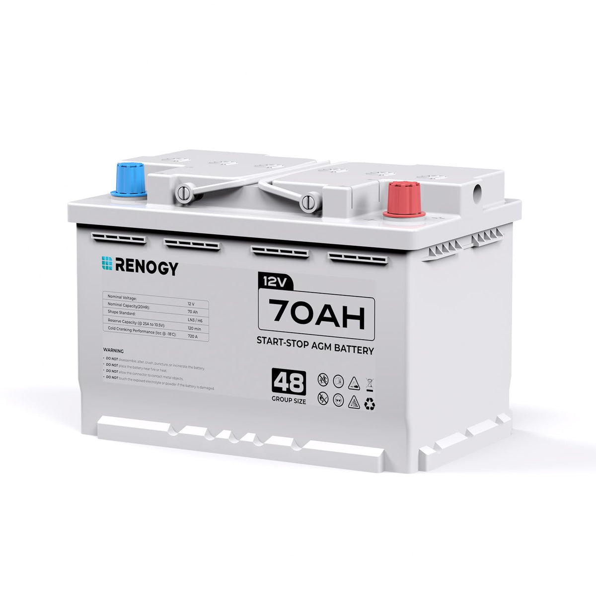 12V 70Ah AGM Car Battery H6 Group 48 with 720 CCA X156
