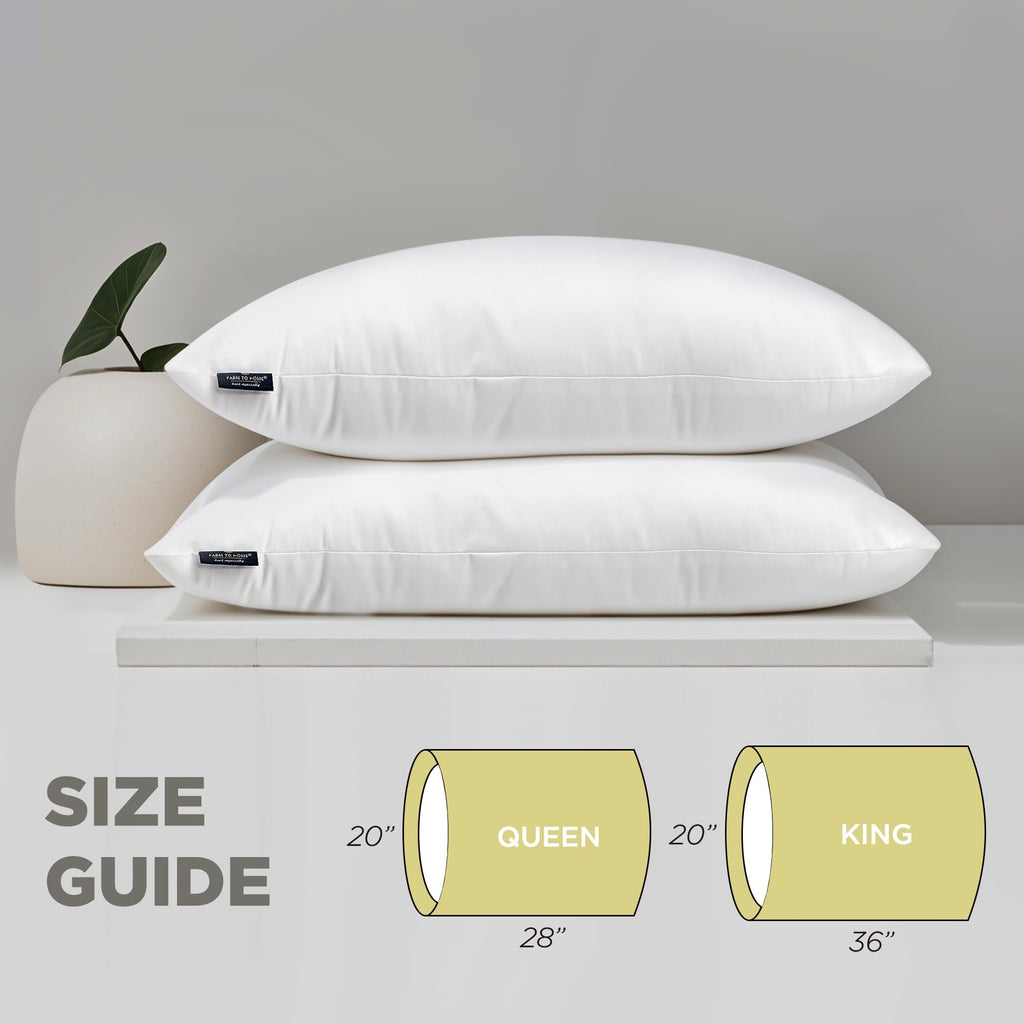 100% Organic Cotton Down Alternative Pillow King Size Set of 2 E301