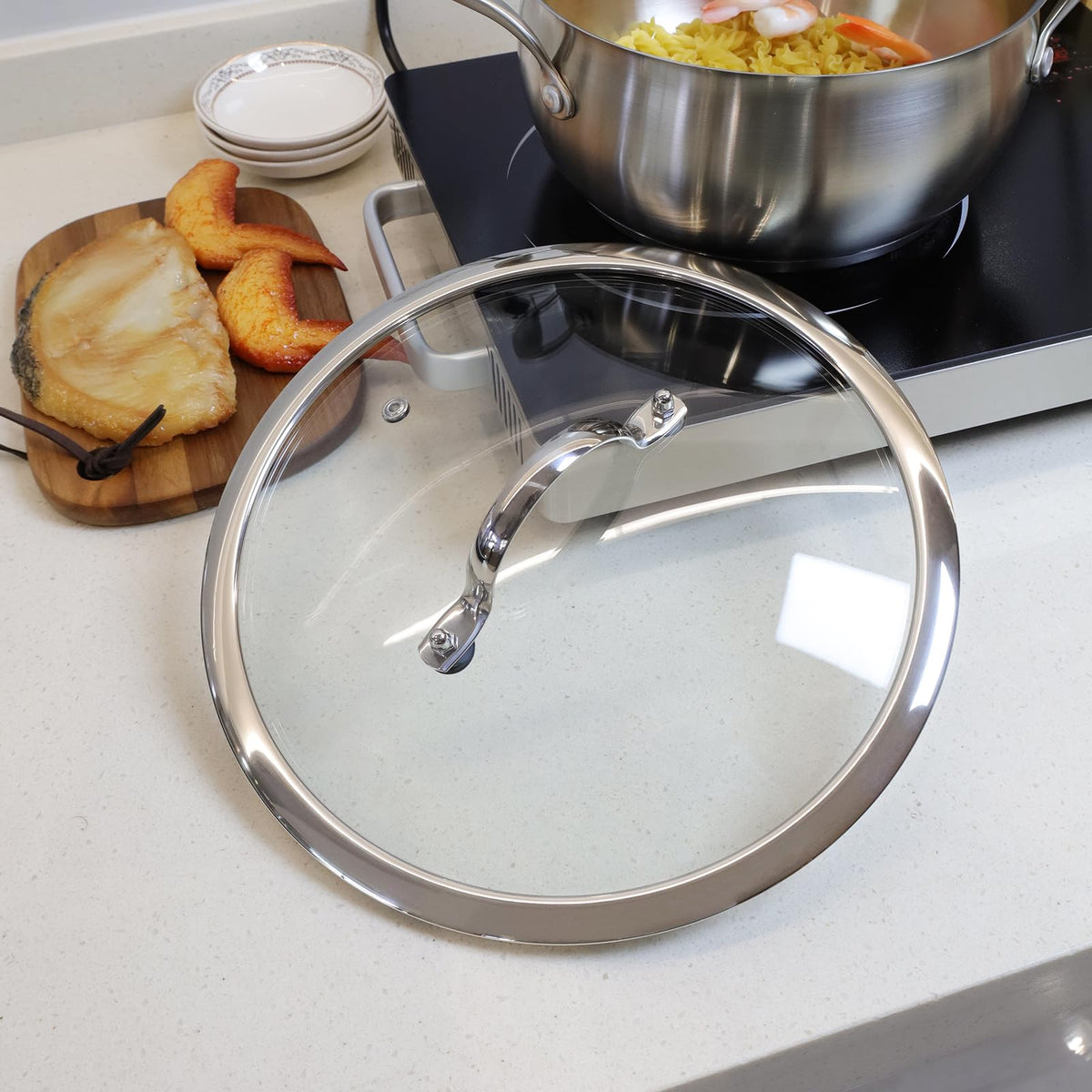 10 Inch Clear Glass Pot Lid U6520