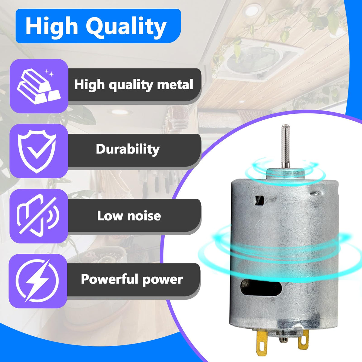 12V DC Fan Motor with Round Shaft V544