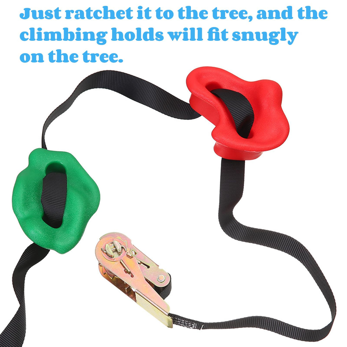 18 Pcs Tree Climbing Holds with 6 Ratchet Straps H9333
