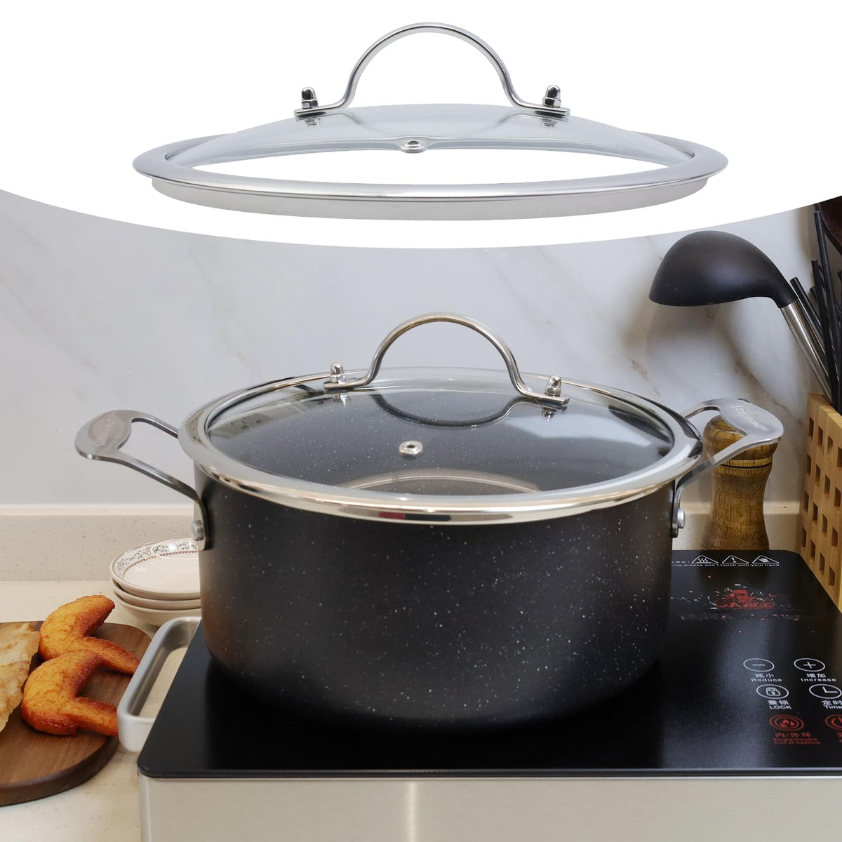 10 Inch Clear Glass Pot Lid U6520