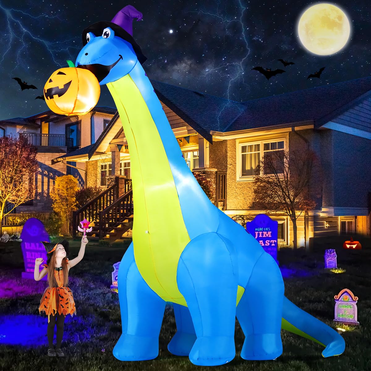 10 FT Animated Inflatable Dinosaur Pumpkin S257002