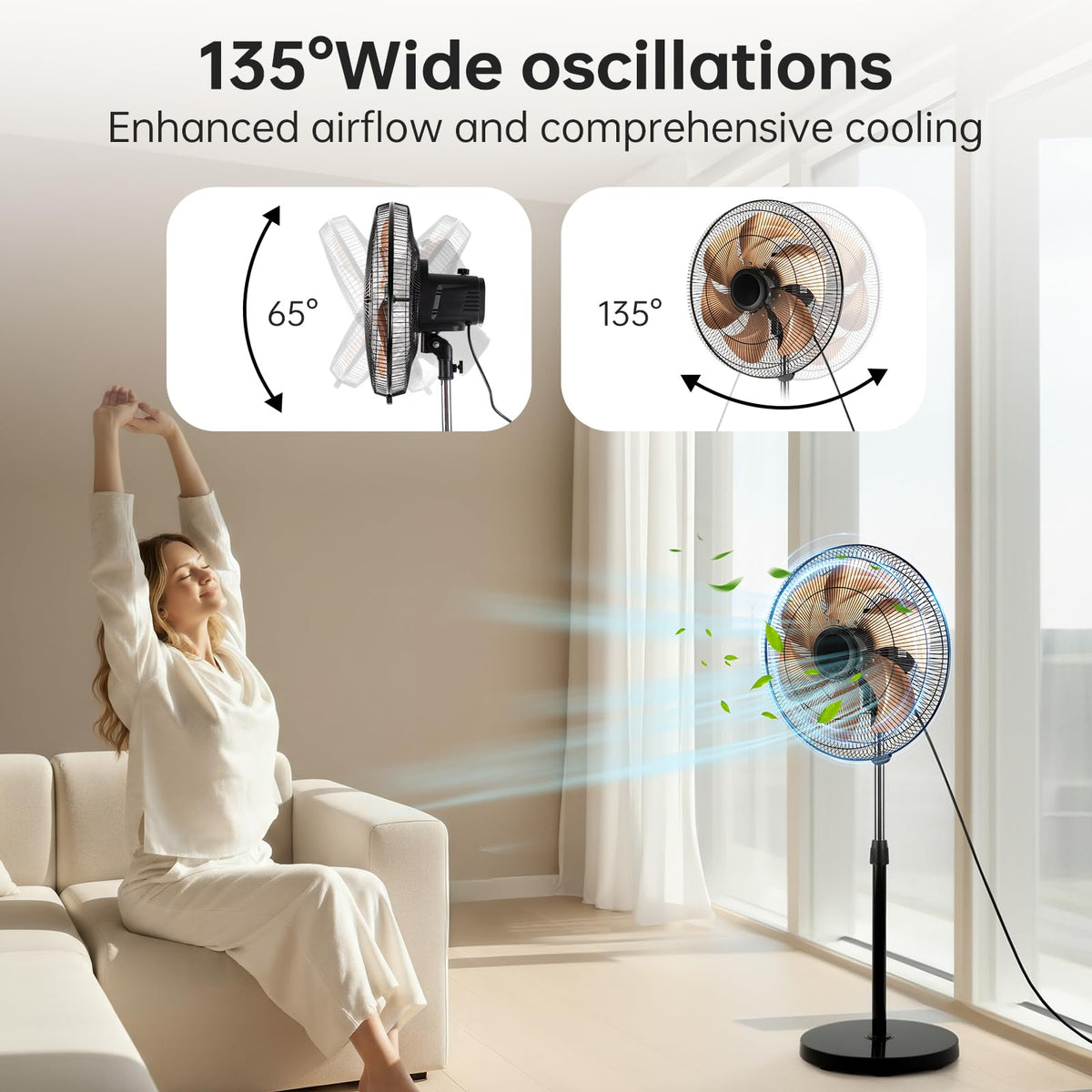 18 Inch Oscillating High Velocity Pedestal Fan O6682