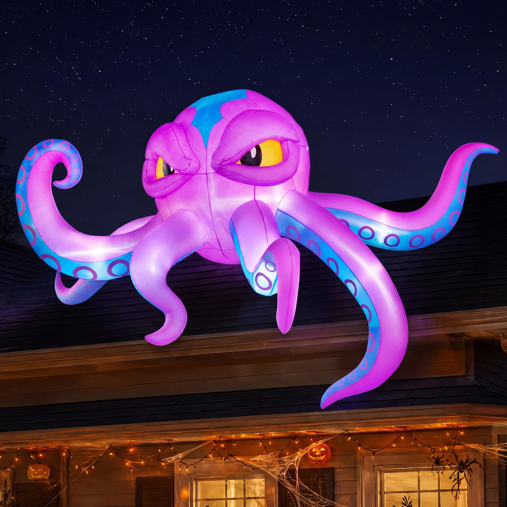 10FT Inflatable Octopus Decoration with Built-in LED Lights B793
