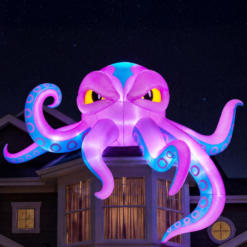 10FT Inflatable Octopus Decoration with Built-in LED Lights B793