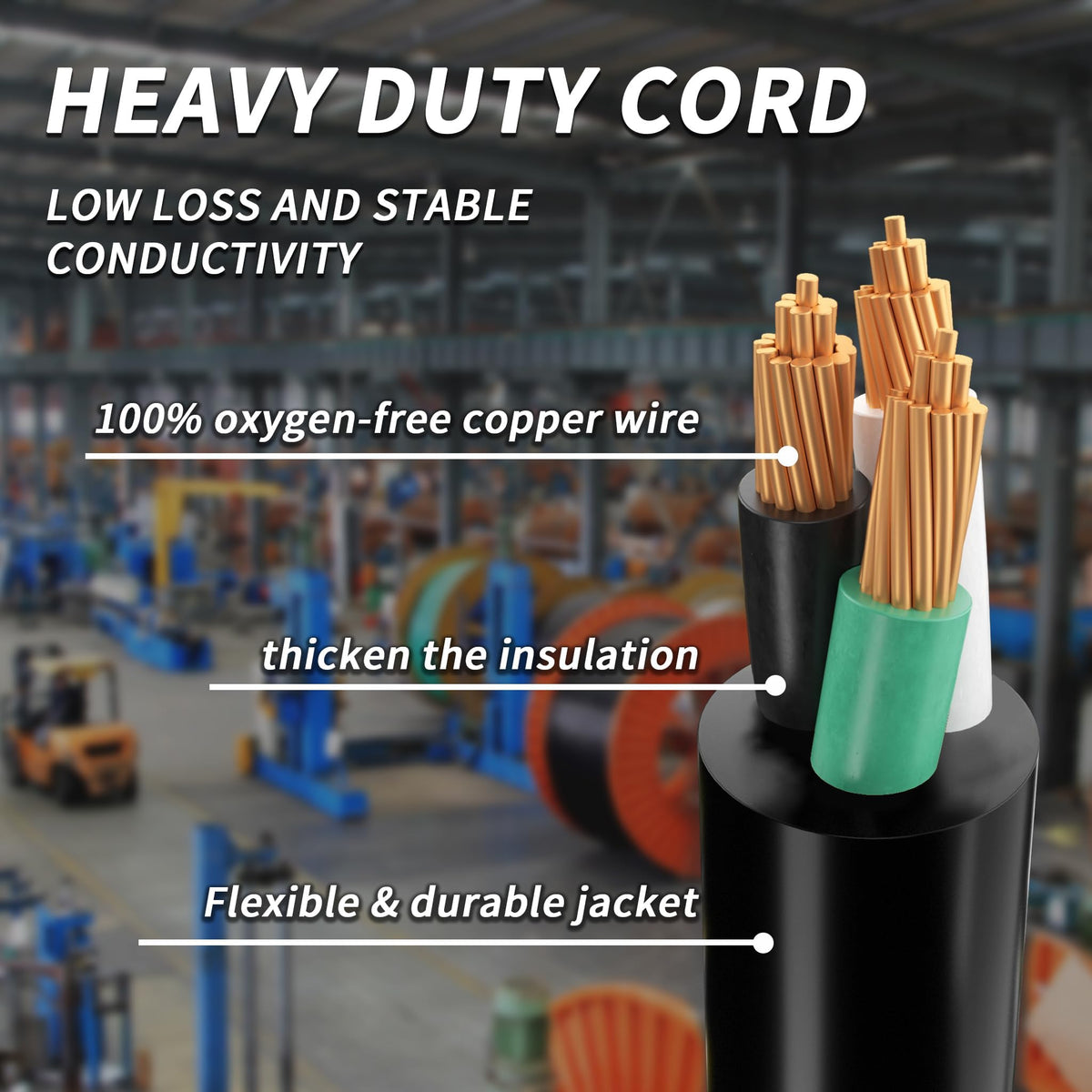 100 FT 16/3 Outdoor Extension Cord with Multiple Outlets Black N72681