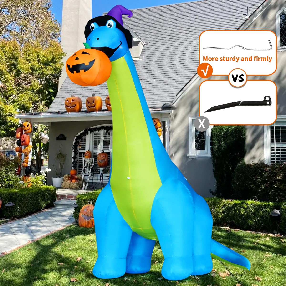 10 FT Animated Inflatable Dinosaur Pumpkin S257002
