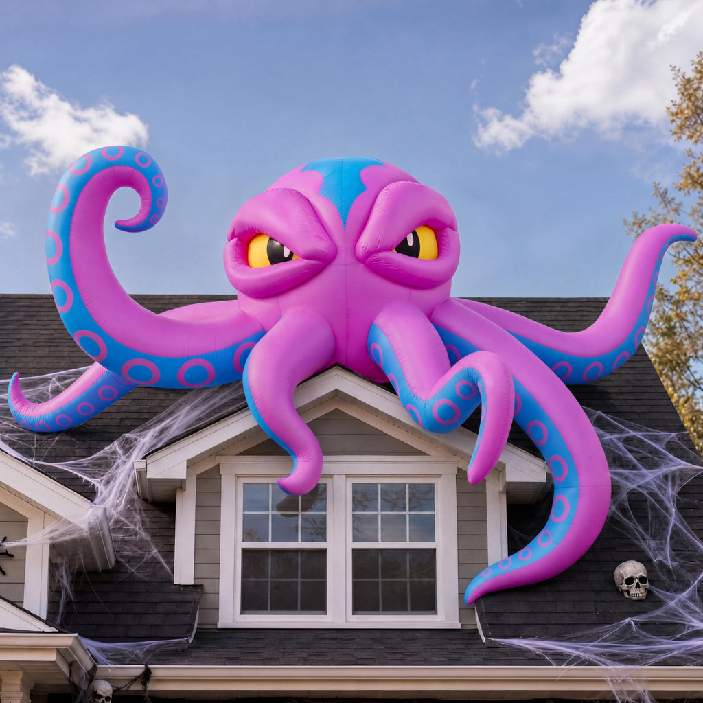 10FT Inflatable Octopus Decoration with Built-in LED Lights B793