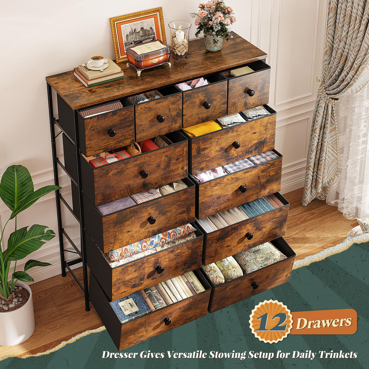 12 Drawer Dresser H666