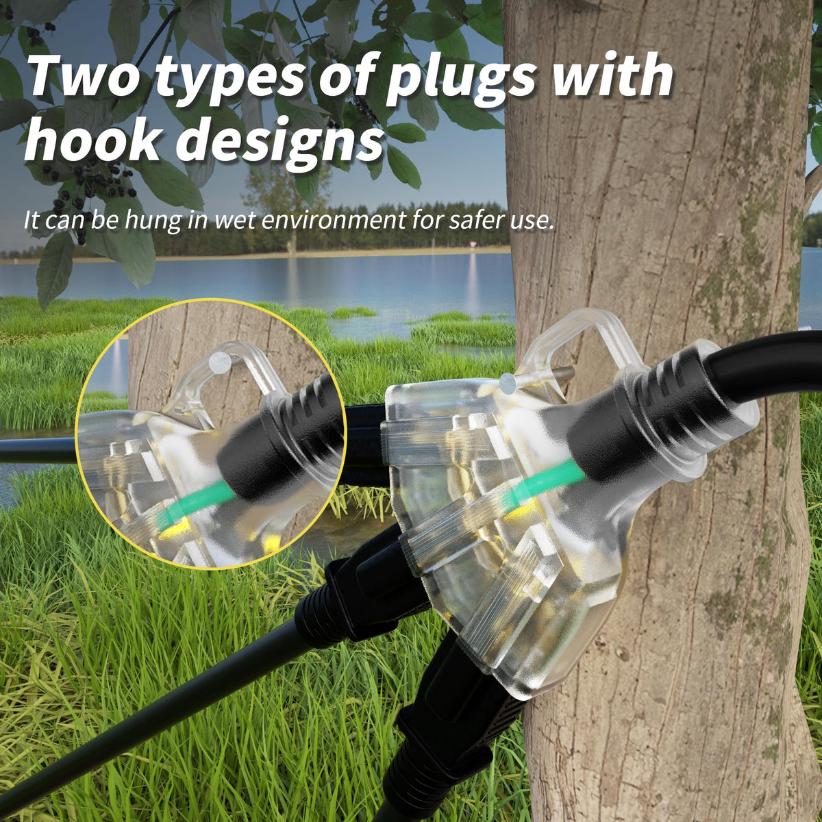 100 FT 16/3 Outdoor Extension Cord with Multiple Outlets Black N72681